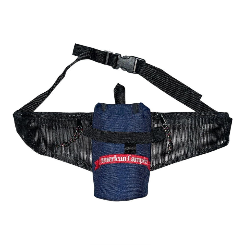 Vintage American Camper Fanny Pack w/ Built-In Insulated Water Bottle Holder